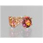 14k Gold Post Earrings, Twilight Fire Topaz, E012-5