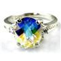 925 Sterling Silver Ladies Ring, Mercury Mist Topaz, SR136