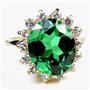 10K, 14K or 18K Gold Ladies Ring, Russian Nanocrystal Emerald, R283