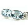925 Sterling Silver Leverback Earrings, Aquamarine, SE001