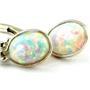 925 Sterling Silver Leverback Earrings, Created White Opal, SE001