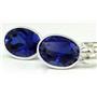925 Sterling Silver Leverback Earrings, Created Blue Sapphire, SE001