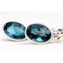 925 Sterling Silver Leverback Earrings, London Blue Topaz, SE001