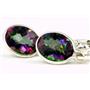 925 Sterling Silver Leverback Earrings, Mystic Fire Topaz, SE001
