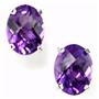 925 Sterling Silver Post Earrings, Amethyst, SE002