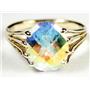 10K, 14K or 18K Gold Ladies Ring, Mercury Mist Topaz, R280