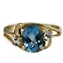 10K, 14K or 18K Gold Ladies Ring, Swiss Blue Topaz, R176