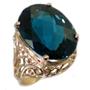 10K, 14K or 18K Gold Ladies Ring, London Blue Topaz, R291