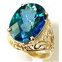 10K, 14K or 18K Gold Ladies Ring, Neptune Garden Topaz, R291