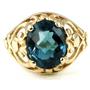 10K, 14K or 18K Gold Ladies Ring, London Blue Topaz, R004