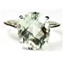 Sterling Silver Ladies Ring, Green Amethyst, SR055