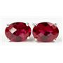 925 Sterling Silver Post Earrings, Created Ruby, SE002