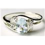 SR176, Aquamarine, 925 Sterling Silver Ring