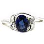 SR176, Created Blue Sapphire, 925 Sterling Silver Ring