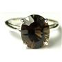 Sterling Silver Ladies Ring, Smoky Quartz, SR055