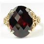 10K, 14K or 18K Gold Ladies Ring, Mozambique Garnet, R049