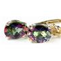 14k Gold Leverback Earrings, Mystic Fire Topaz, E007