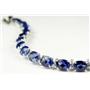 SB002, Created Blue Sapphire, 925 Sterling Silver Bracelet