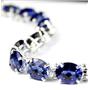SB003, Created Blue Sapphire, 925 Sterling Silver Bracelet