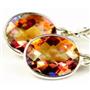 925 Sterling Silver Leverback Earrings, Twilight Fire Topaz, SE101