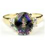 10K, 14K or 18K Gold Ladies Ring, Mystic Fire Topaz, R244
