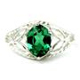 SR137, Russian Nanocrystal Emerald, 925 Sterling Silver Ring