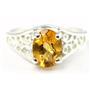 Sterling Silver Ladies Ring, Citrine, SR005