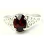 Sterling Silver Ladies Ring, Mozambique Garnet, SR005