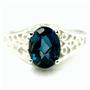 Sterling Silver Ladies Ring, London Blue Topaz, SR005