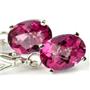 925 Sterling Silver Leverback Earrings, Pure Pink Topaz, SE007