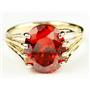 10K, 14K or 18K Gold Ladies Ring, Created Padparadscha Sapphire, R280