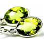 925 Sterling Silver Leverback Earrings, Peridot, SE001