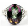 Sterling Silver Ladies Ring, Mystic Fire Topaz, SR049