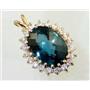 P270, London Blue Topaz 14K Gold Pendant
