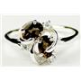 Sterling Silver Ladies Ring, Smoky Quartz, SR016