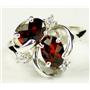Sterling Silver Ladies Ring, Mozambique Garnet, SR016