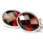 925 Sterling Silver Leverback Earrings, Mozambique Garnet, SE001