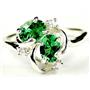 Sterling Silver Ladies Ring, Russian Nanocrystal Emerald, SR016