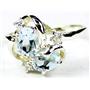 Sterling Silver Ladies Ring, Aquamarine, SR016