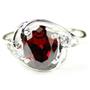 Sterling Silver Ladies Ring, Garnet CZ, SR021