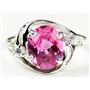 Sterling Silver Ladies Ring, Pure Pink Topaz, SR021
