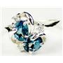Sterling Silver Ladies Ring, London Blue Topaz, SR016