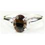 SR058, Smoky Quartz, 925 Sterling Silver Ring