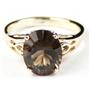 10K, 14K or 18K Gold Ladies Ring, Smoky Quartz (Concave Cut), R139