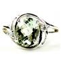 Sterling Silver Ladies Ring, Green Amethyst, SR021