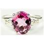 SR139, Pure Pink Topaz, 925 Sterling Silver Ring