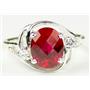 Sterling Silver Ladies Ring, Created Ruby, SR021