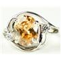 Sterling Silver Ladies Ring, Champagne CZ, SR021