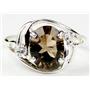 Sterling Silver Ladies Ring, Smoky Quartz, SR021