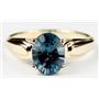 10K, 14K or 18K Gold Ladies Ring, Concave Cut London Blue Topaz, R058